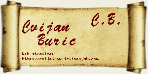 Cvijan Burić vizit kartica